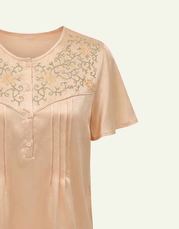 Satin nightwear - Anthurium