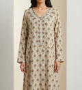 Beige &amp; Brown Printed Mukhawar - Azra