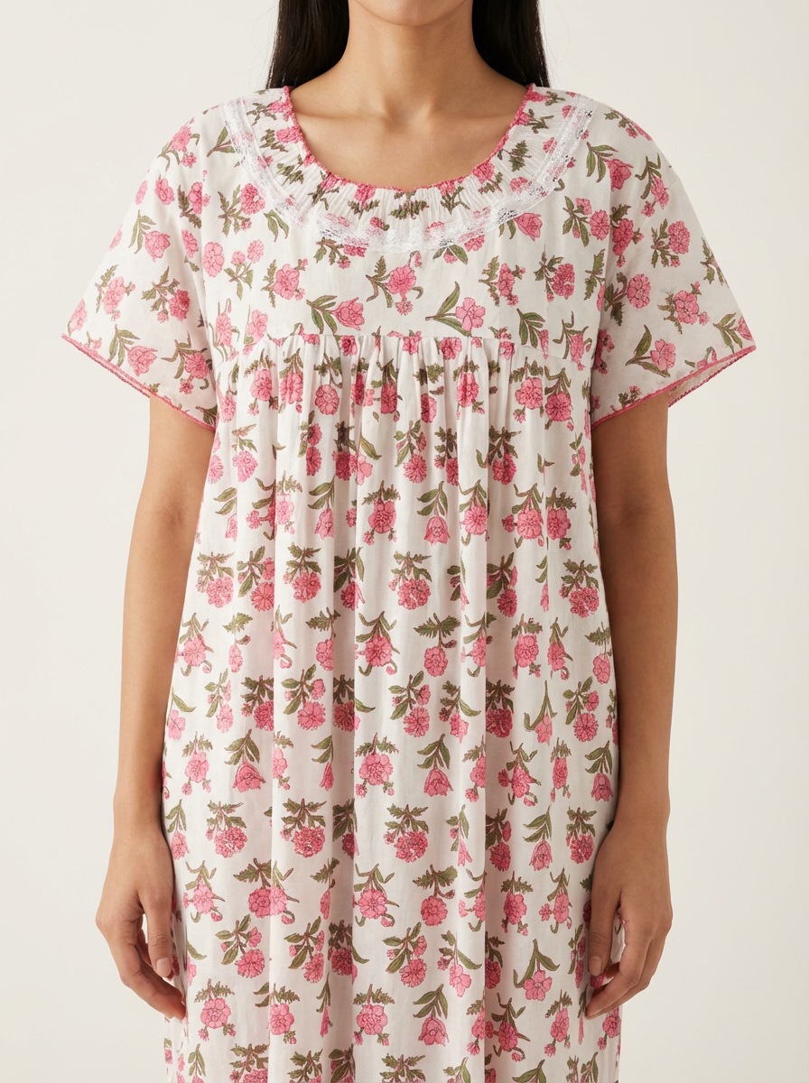 Jaipuri Cotton Print Night Dress