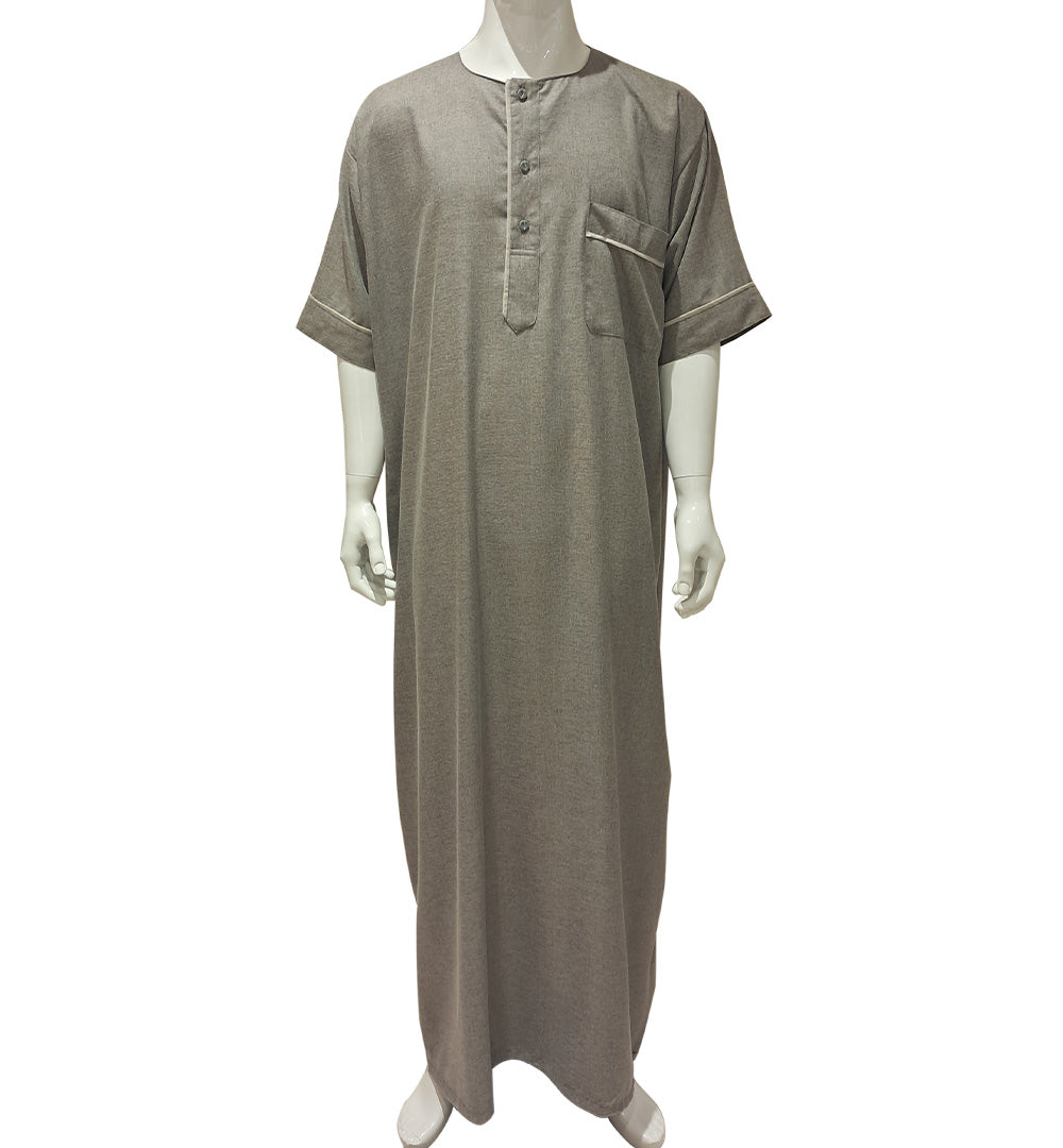 Cotton Men's Jalabiya - Sorrel