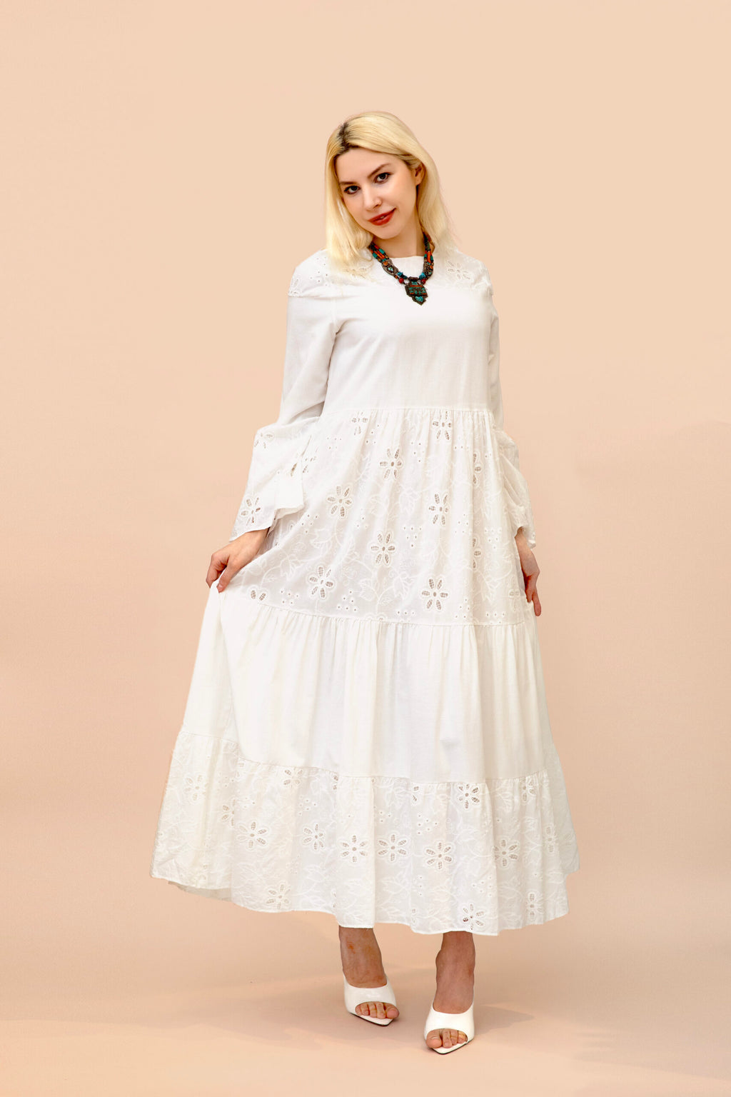 Cotton Women's dress - Almond