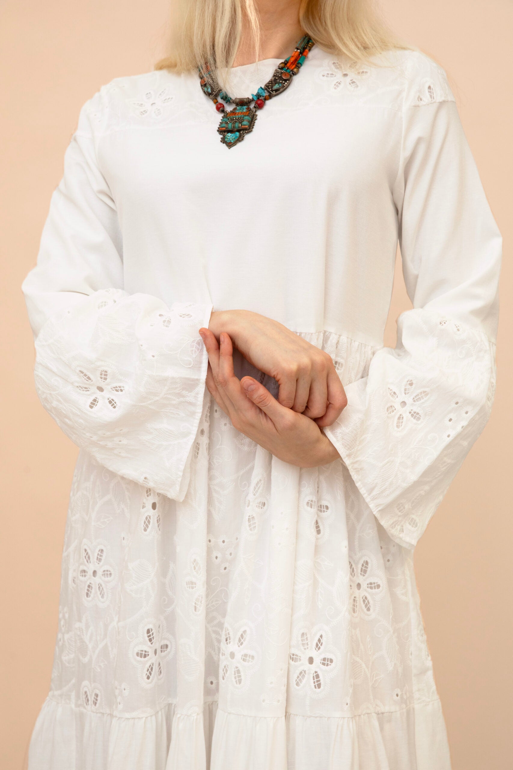 Cotton Women's dress - Almond