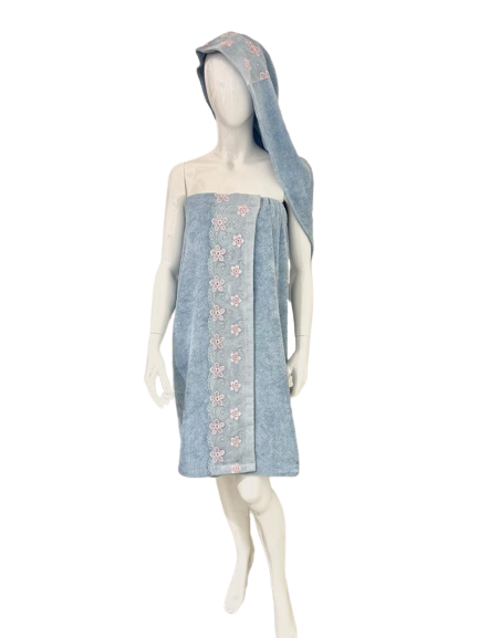 Cotton Bath Wrap and Hair Towel - Mimosa