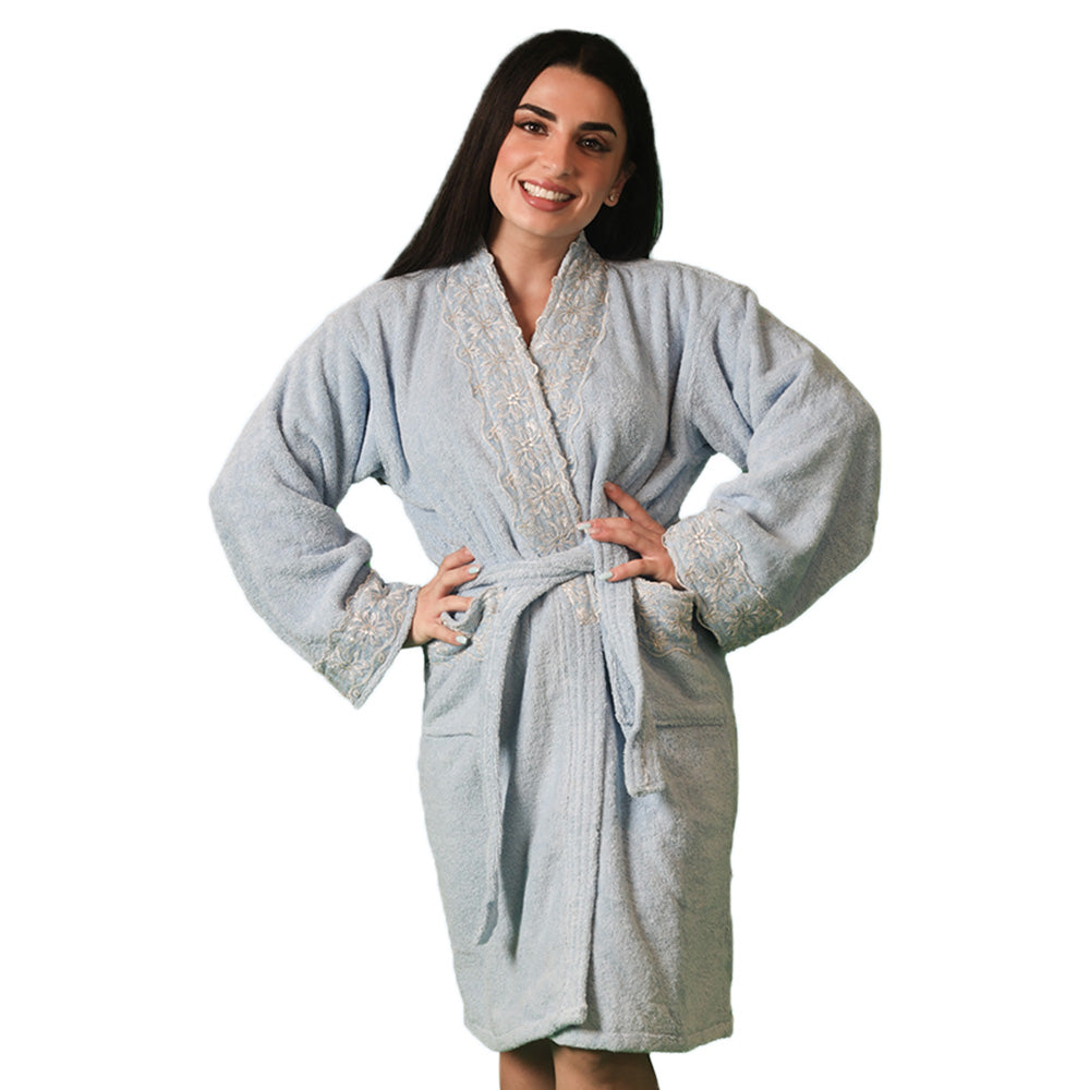 Cotton Bath Robe - Bluebell
