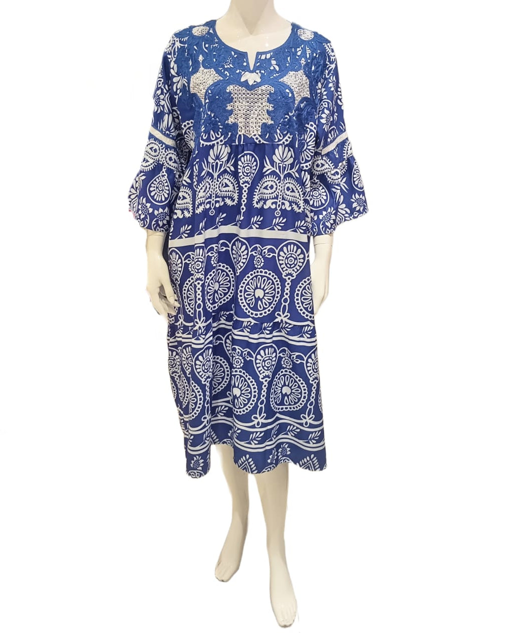 Cotton Jalabiya - Cornflower