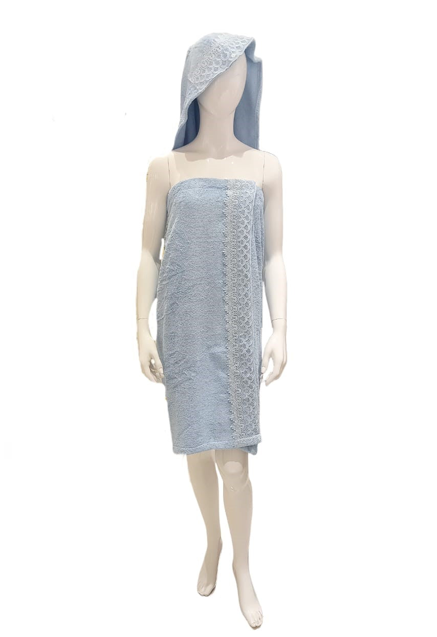 Cotton Bath Wrap and Hair Towel - Goldenrod