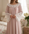 Soft Cotton Nightdress with Lace - Fleur